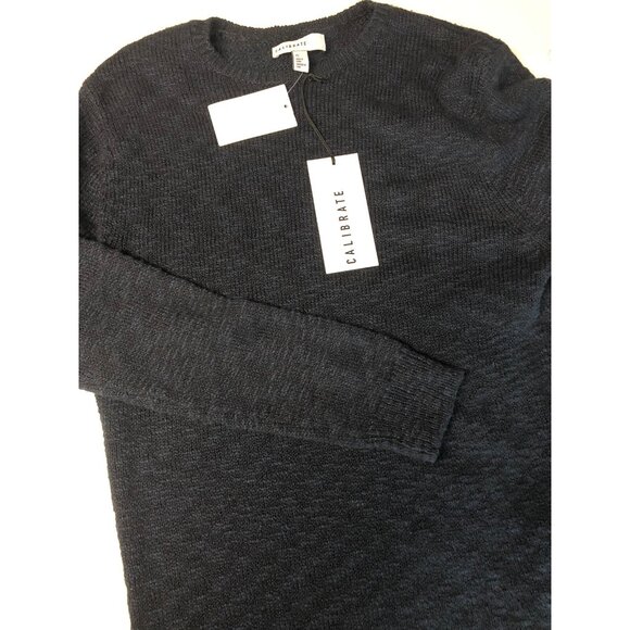 Calibrate Knit Sweater Mens XS Navy Blue Crewneck Cotton Wool Rayon Pullover New - Picture 1 of 7